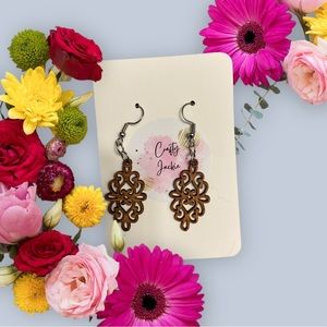 Handmade Wooden Mandala earrings